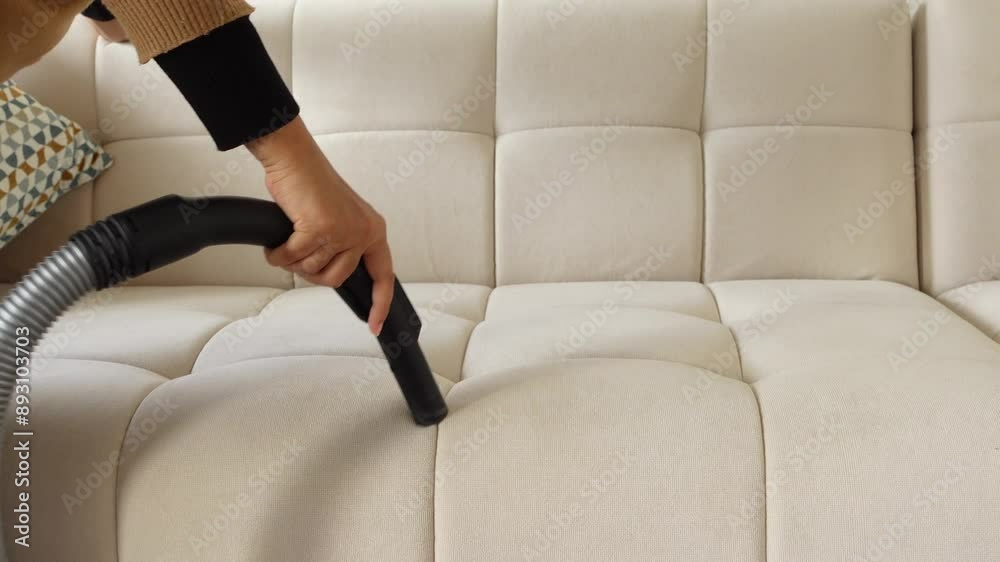 women hand cleaning sofa with washing suction cleaner women hand cleaning sofa with washing suction cleaner
