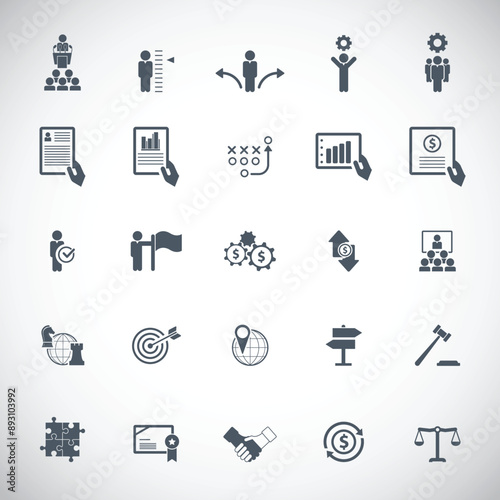 Universal business management and human resources icon set. Universal icons for web and mobile. Vector.	