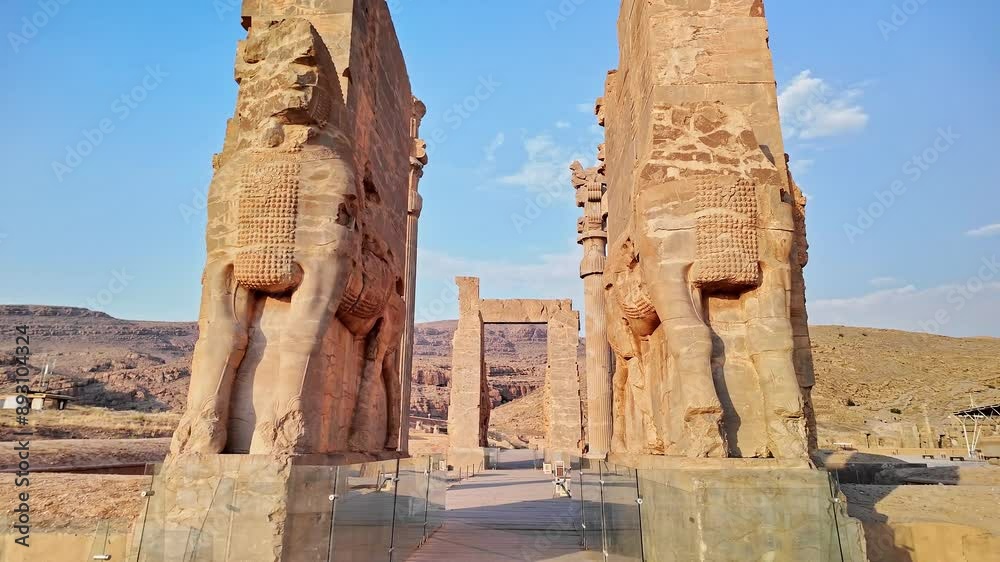 Persepolis, capital shiraz, fars province - iran - april 16 2023,staircase to The Gate of All Nations, ancient Persian capital Persepolis.of the Achaemenid Empire