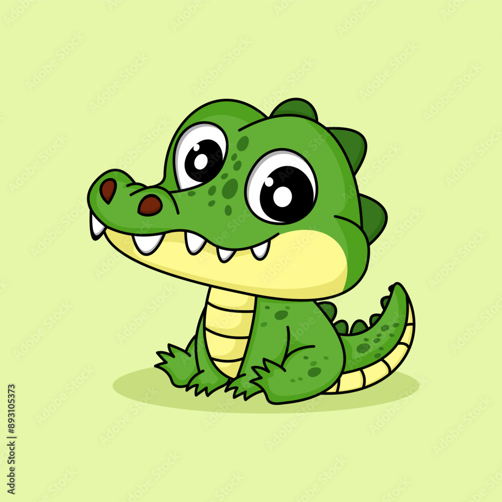 Fototapeta premium Cute alligator Cartoon Vector Icon Illustration.