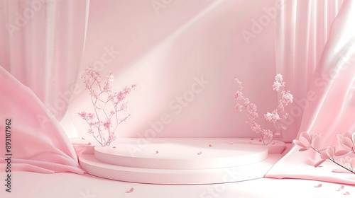 pink background with flower, 핑크색 배경 03 photo