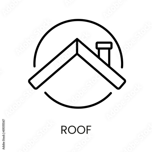 Roof line vector icon with editable stroke