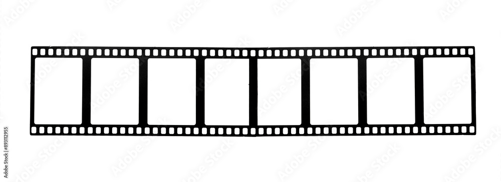blank celluloid photo film strip on white