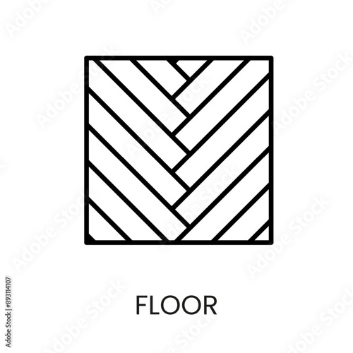 Indoor floor line vector icon with editable stroke