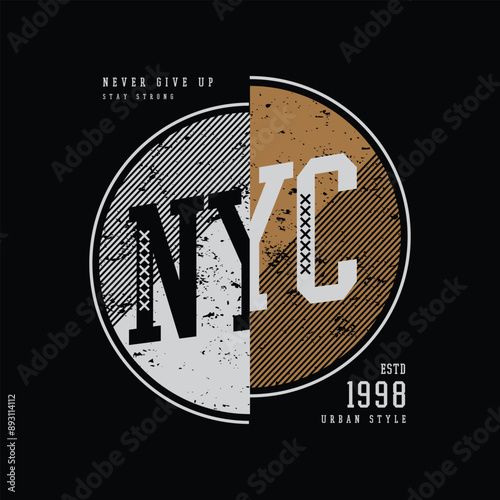 New york NYC Illustration typography for t shirt, poster, logo, sticker, or apparel merchandise