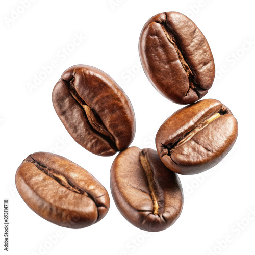 Wallpaper Mural Falling roasted coffee bean isolated on transparent background Torontodigital.ca