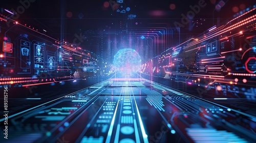 AI-driven holographic roadmap plots strategic HR navigation in talent management.