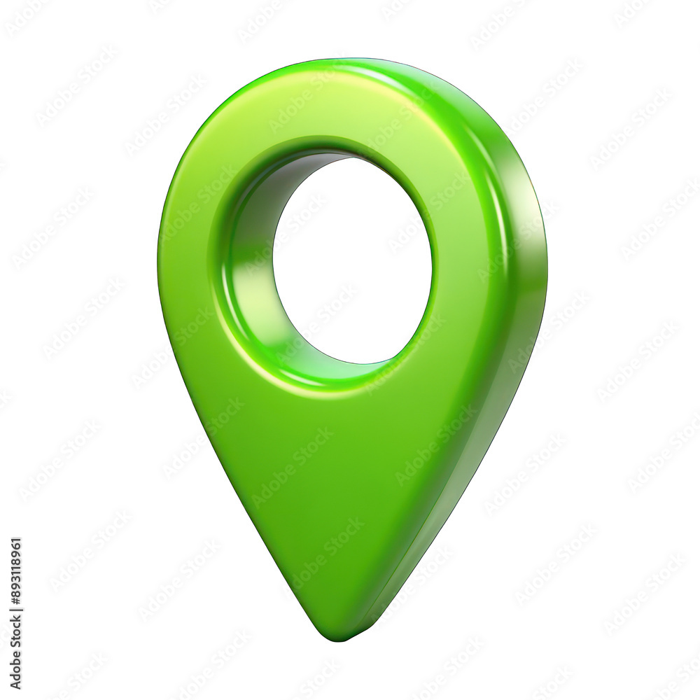 Green location icon 3d isolated on transparent background Green location icon 3d isolated on transparent background