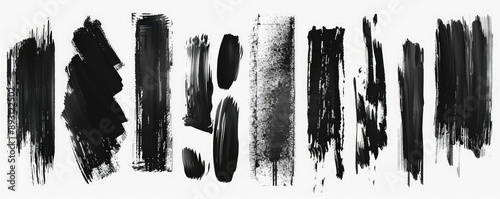 Elegant charcoal brush strokes and hand drawn ink textures for minimalist design projects.