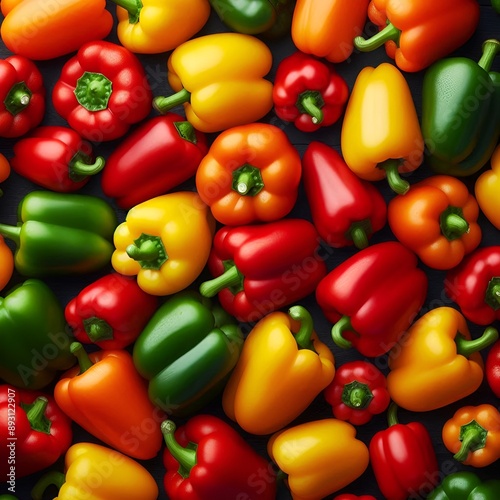 Red, orange, yellow, and green bell peppers were piled up all over the area.