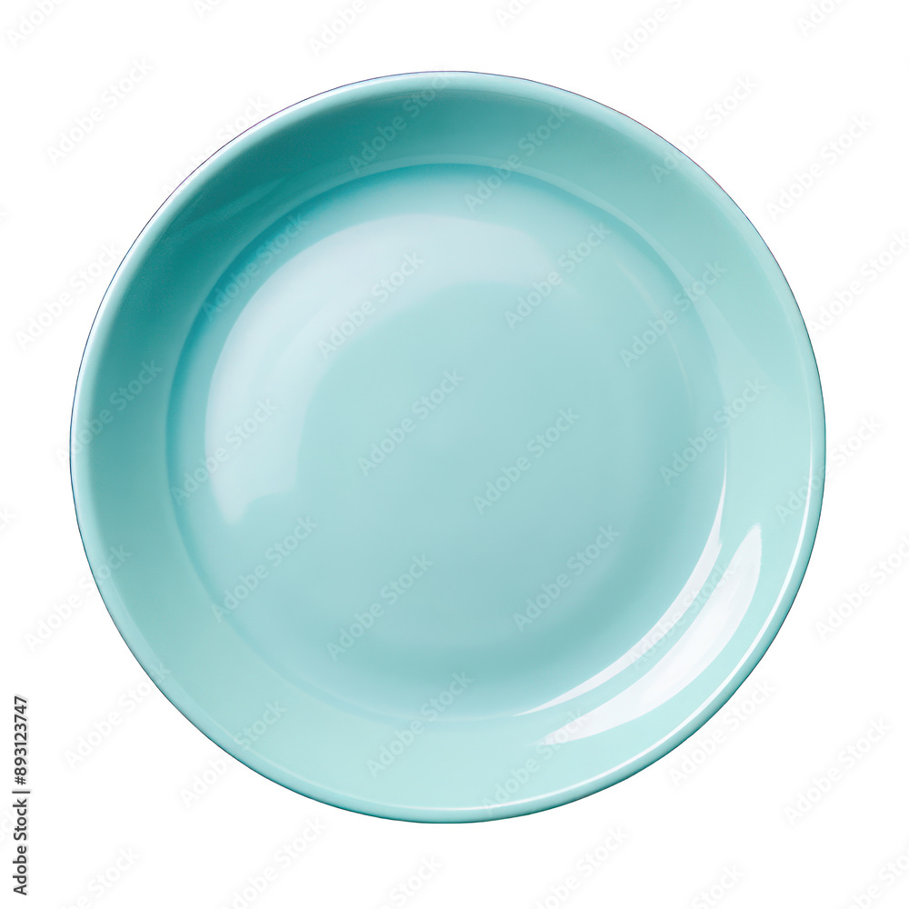 Light blue empty plate top view isolated on transparent background Light blue empty plate top view isolated on transparent background