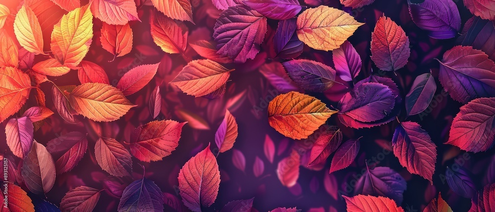 A Symphony of Crimson and Violet: Autumn Leaves Dance in the Light A Symphony of Crimson and Violet: Autumn Leaves Dance in the Light