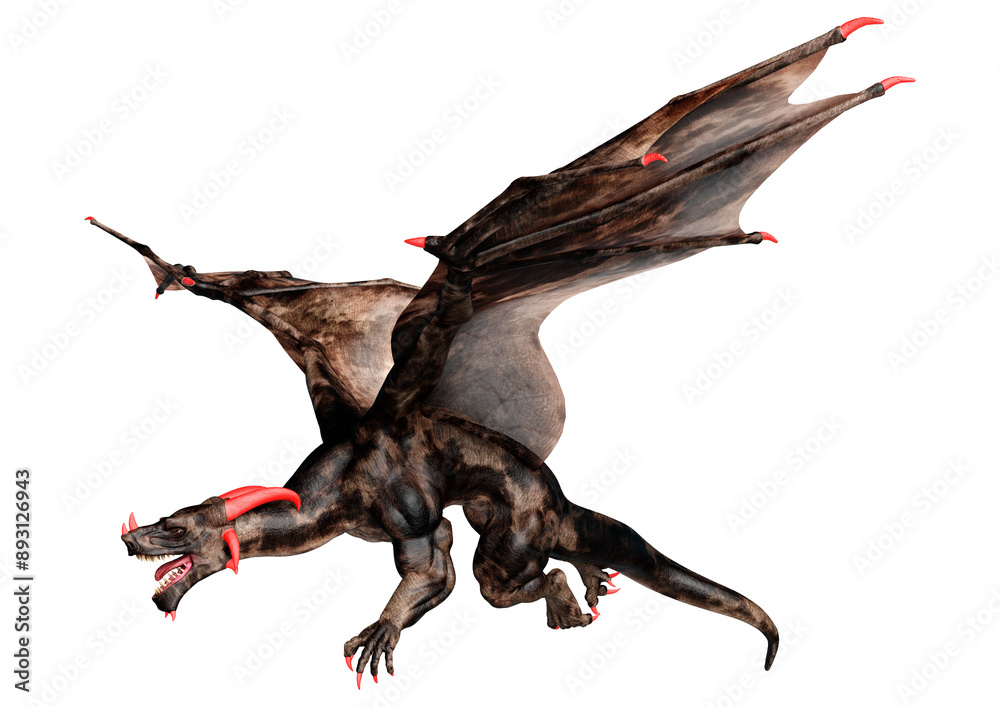 Obraz premium 3D Rendering Fairy Tale Dragon on White