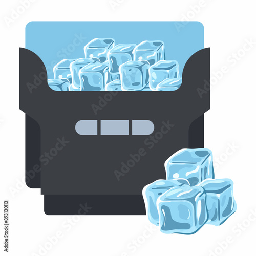 Ice maker machine vector cartoon illustration isolated on a white background.