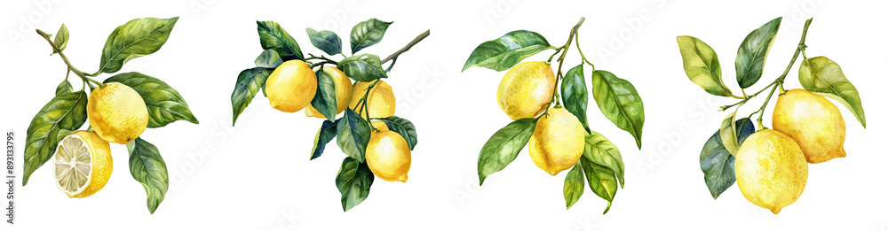 © PNGSTOCK - Lemon, lemon branch, set of lemons on a transparent background © PNGSTOCK - Lemon, lemon branch, set of lemons on a transparent background