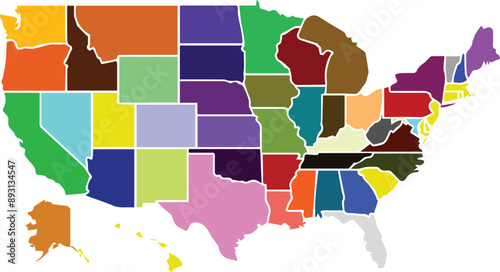 United States Map Eps, All 50 States Outline USA Map Eps, Commercial Digital Eps Instant Download for Cricut or Silhouette