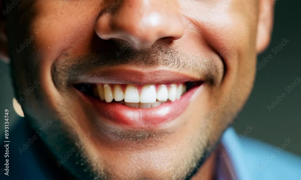 A man with a smile on his face and his teeth showing A man with a smile on his face and his teeth showing