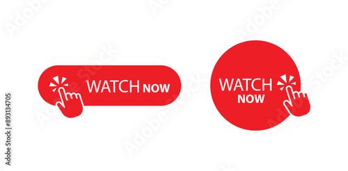watch now button on white background	