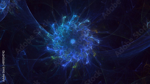 3D manual rendering abstract fantasy light fractal background. Its not AI Generatd illustration.