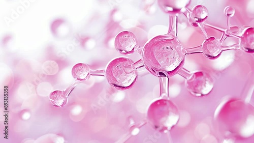 Abstract Molecular Structure on Pink Background