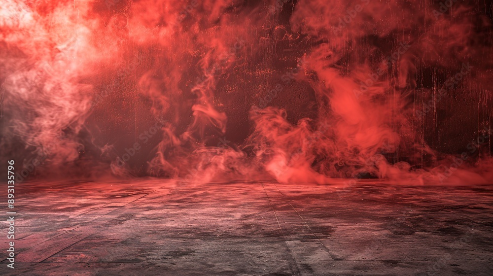 concrete floor and red smoke background concrete floor and red smoke background