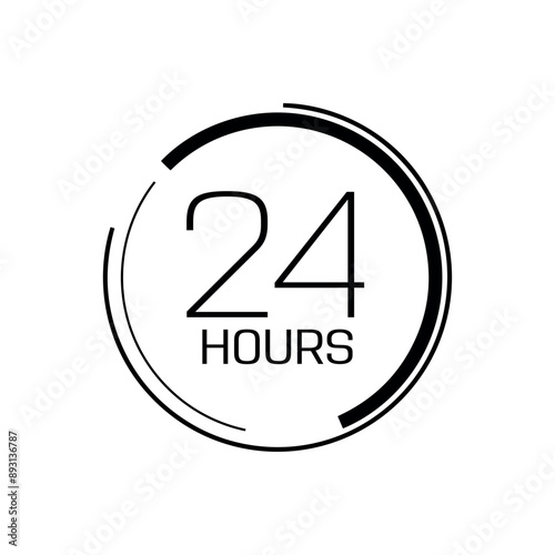 hours clock arrow on white background