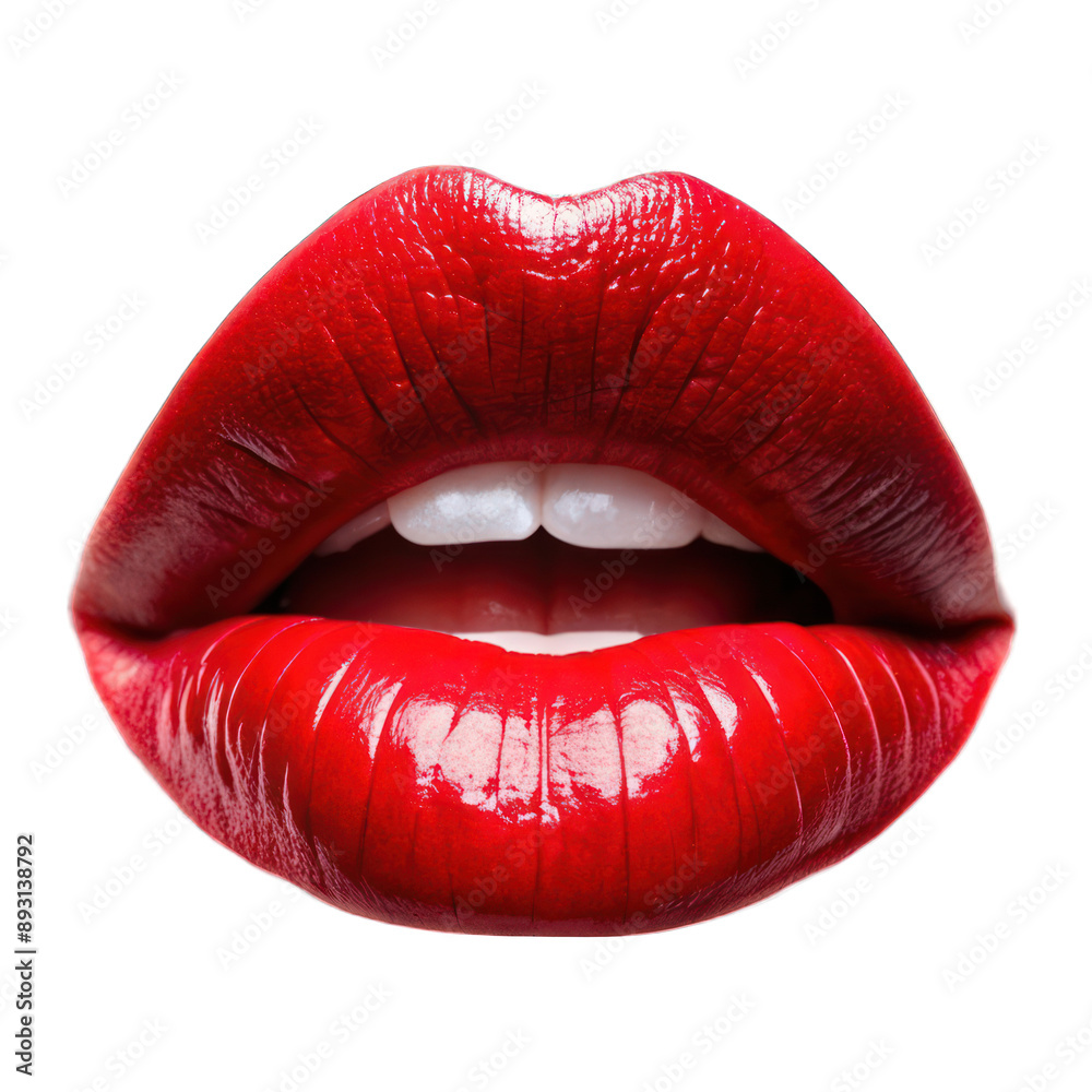 Red female lips isolated on transparent background Red female lips isolated on transparent background