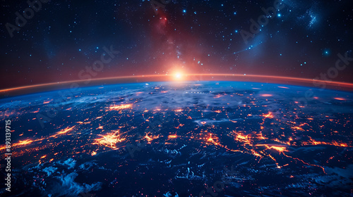 global communication technology, showcasing interconnected devices and a world map. This image symbolizes the seamless connectivity and expansive reach of the internet in modern business