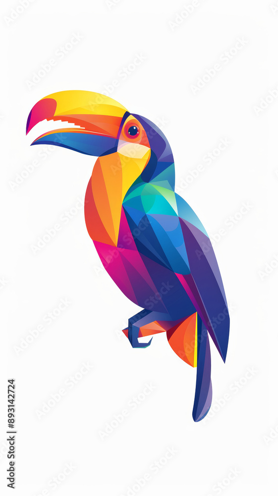 Fototapeta premium Colorful Rainbow Toucan Logo Design