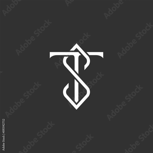 elegant letter TS,ST logo design. Vector illustration elegant letter TS,ST. modern logo design vector icon template.