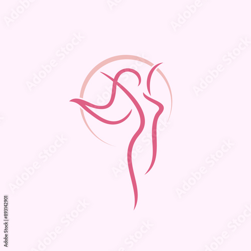 slim body woman yoga logo design. abstract slim body woman logo Vector . modern logo design vector icon template.