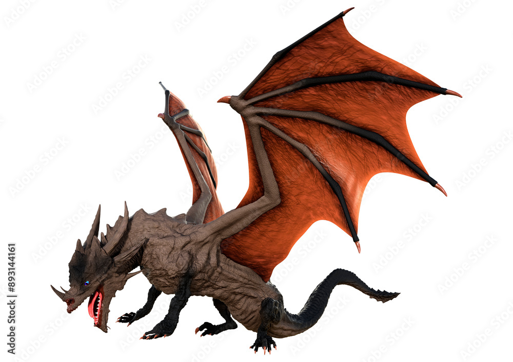 3D Rendering Fairy Tale Dragon on White 3D Rendering Fairy Tale Dragon on White