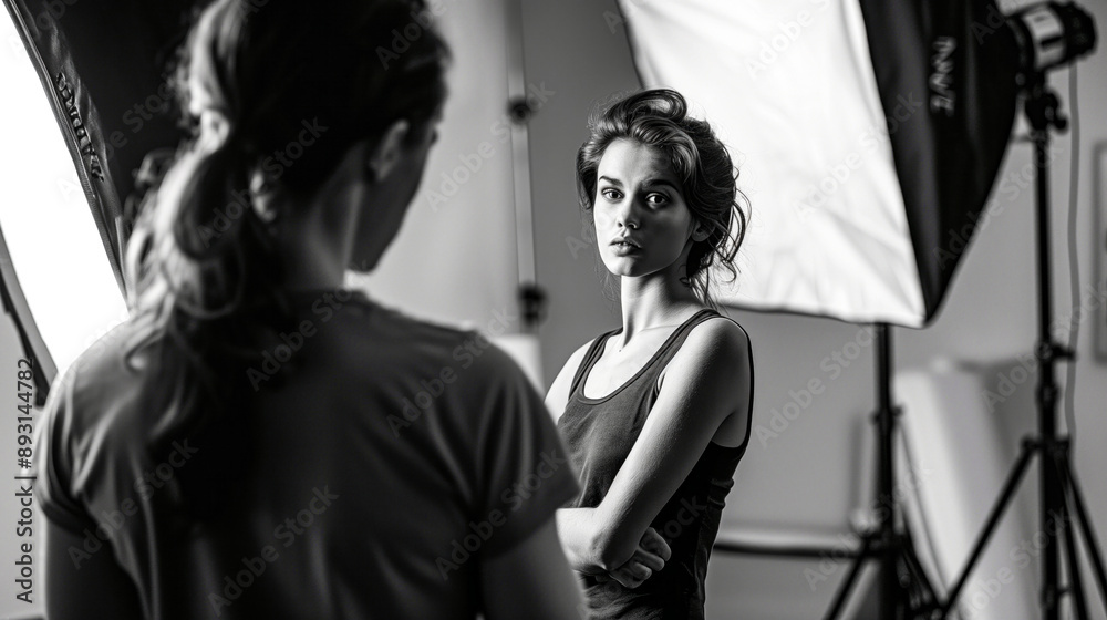 Art director in advertising agency, directing photo shoot Art director in advertising agency, directing photo shoot