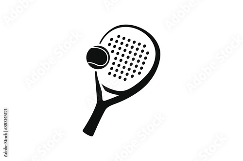 Padel logo padel Racket with ball logo design vector