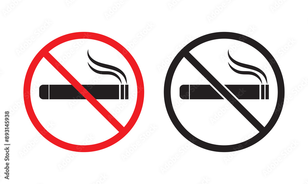 Set of Non smoking icon. Stop, no smoking sign. smoking prohibition sign, Vector Illustration. Set of Non smoking icon. Stop, no smoking sign. smoking prohibition sign, Vector Illustration.