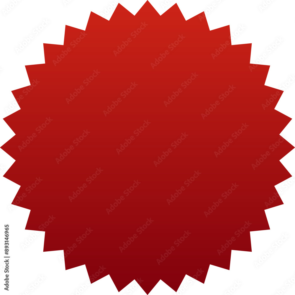 Fototapeta premium Red sticker or label design blank. Collection of special offer sale oval and round shape sunburst labels and badges. Promo stickers with star edges. Vector.