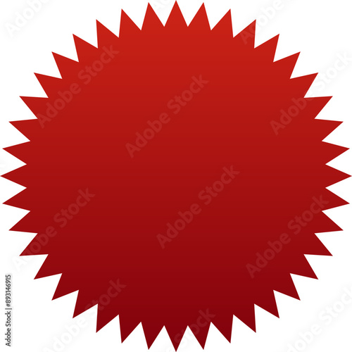 Red sticker or label design blank. Collection of special offer sale oval and round shape sunburst labels and badges. Promo stickers with star edges. Vector.