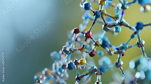 Detailed molecular structure of narciclasine highlighting chemical bonds photo