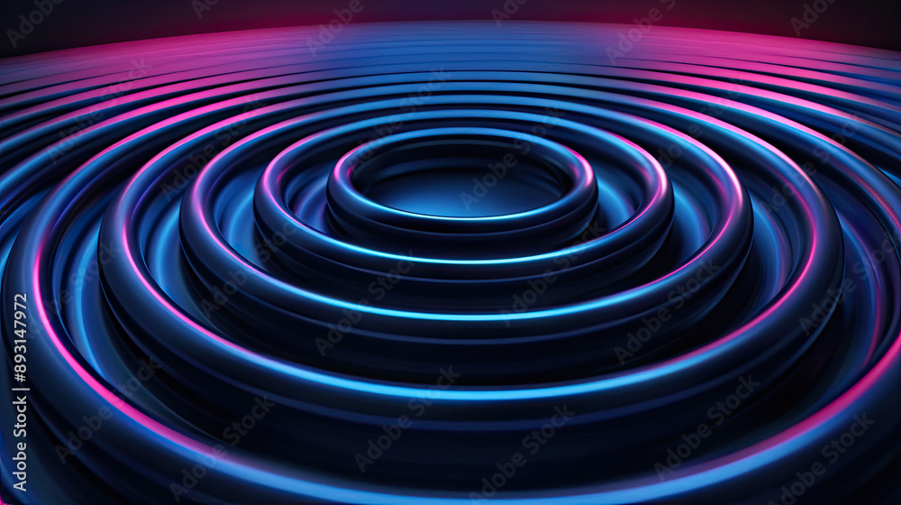 Concentric rings and glowing gradients in a 3D arrangement, 3D background abstract, harmonious design Concentric rings and glowing gradients in a 3D arrangement, 3D background abstract, harmonious design