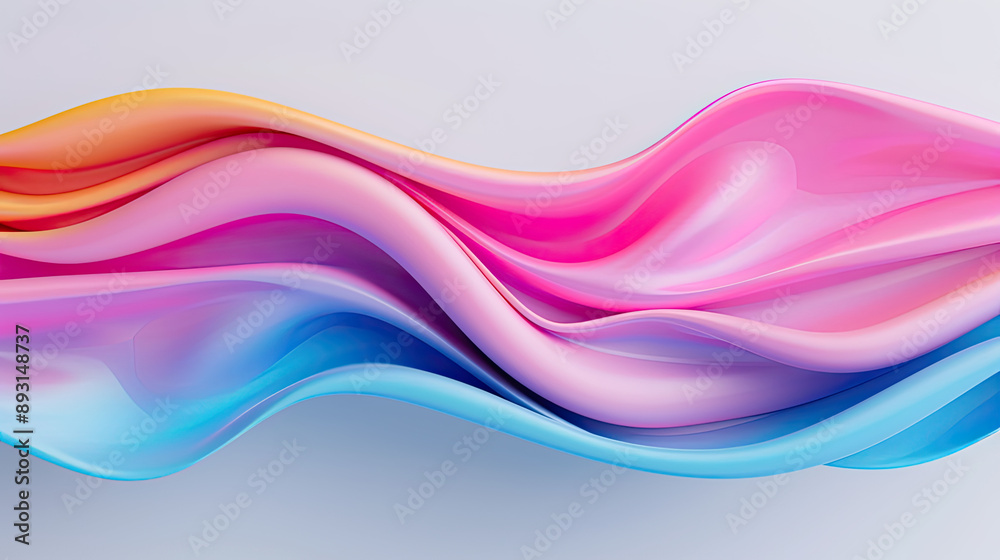 Fototapeta premium Twisting forms and vibrant colors in a dynamic 3D composition, 3D background abstract, abstract movement
