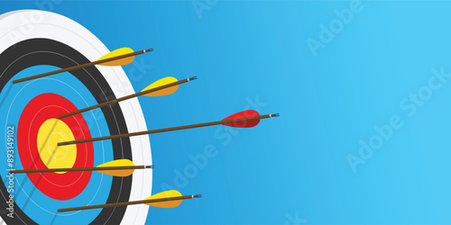 Arrows hit the target in the center