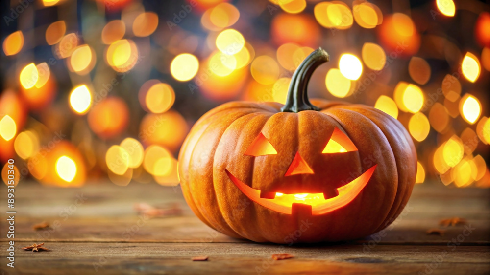 Fototapeta premium halloween pumpkin on a wooden table