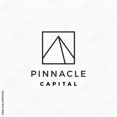 pinnacle pyramid logo vector icon illustration