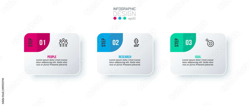 Infographic template business concept with step.
Infographic template business concept with step.
