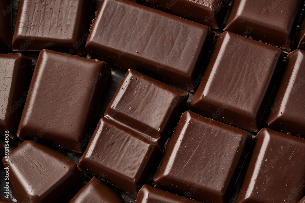 Decadent dark chocolate on a white background with ample copy space, perfect for showcasing gourmet indulgence Decadent dark chocolate on a white background with ample copy space, perfect for showcasing gourmet indulgence