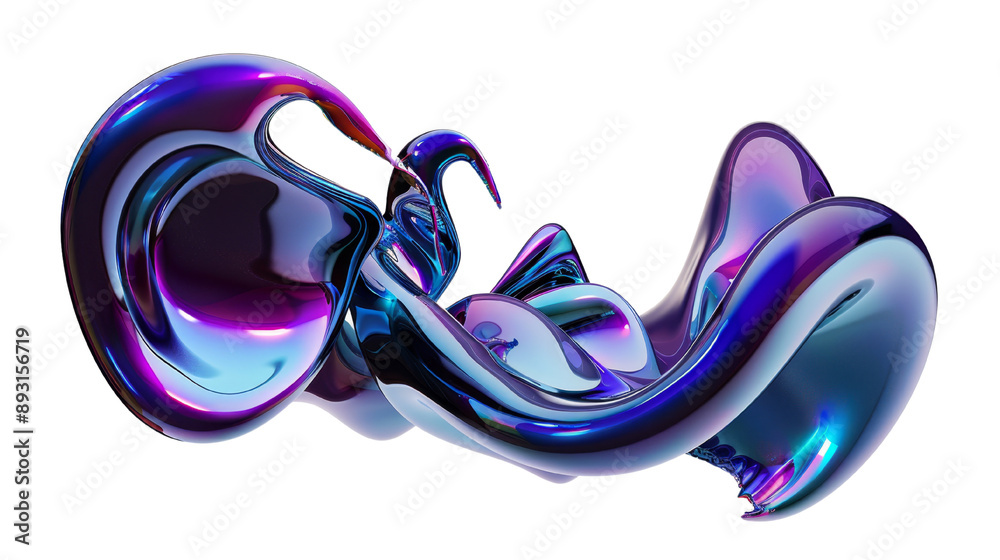 Abstract blue and purple wave liquid with a transparent background Abstract blue and purple wave liquid with a transparent background