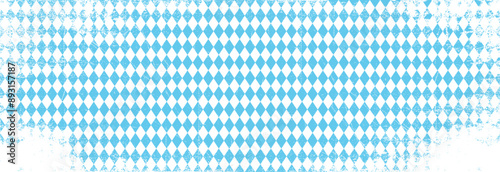 Texture with blue and white rhombus. Seamless banner for Bayern fabric. Vector Oktoberfest Bavarian pattern. 