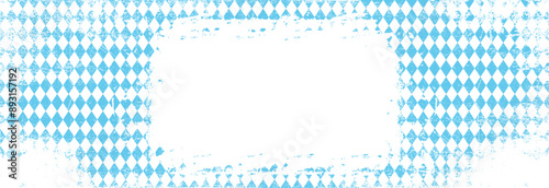 Texture with blue and white rhombus. Seamless banner for Bayern fabric. Vector Oktoberfest Bavarian pattern. 