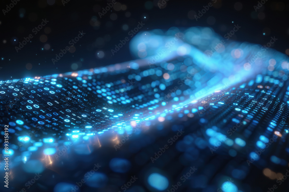 Obraz premium Futuristic Blue Code Background