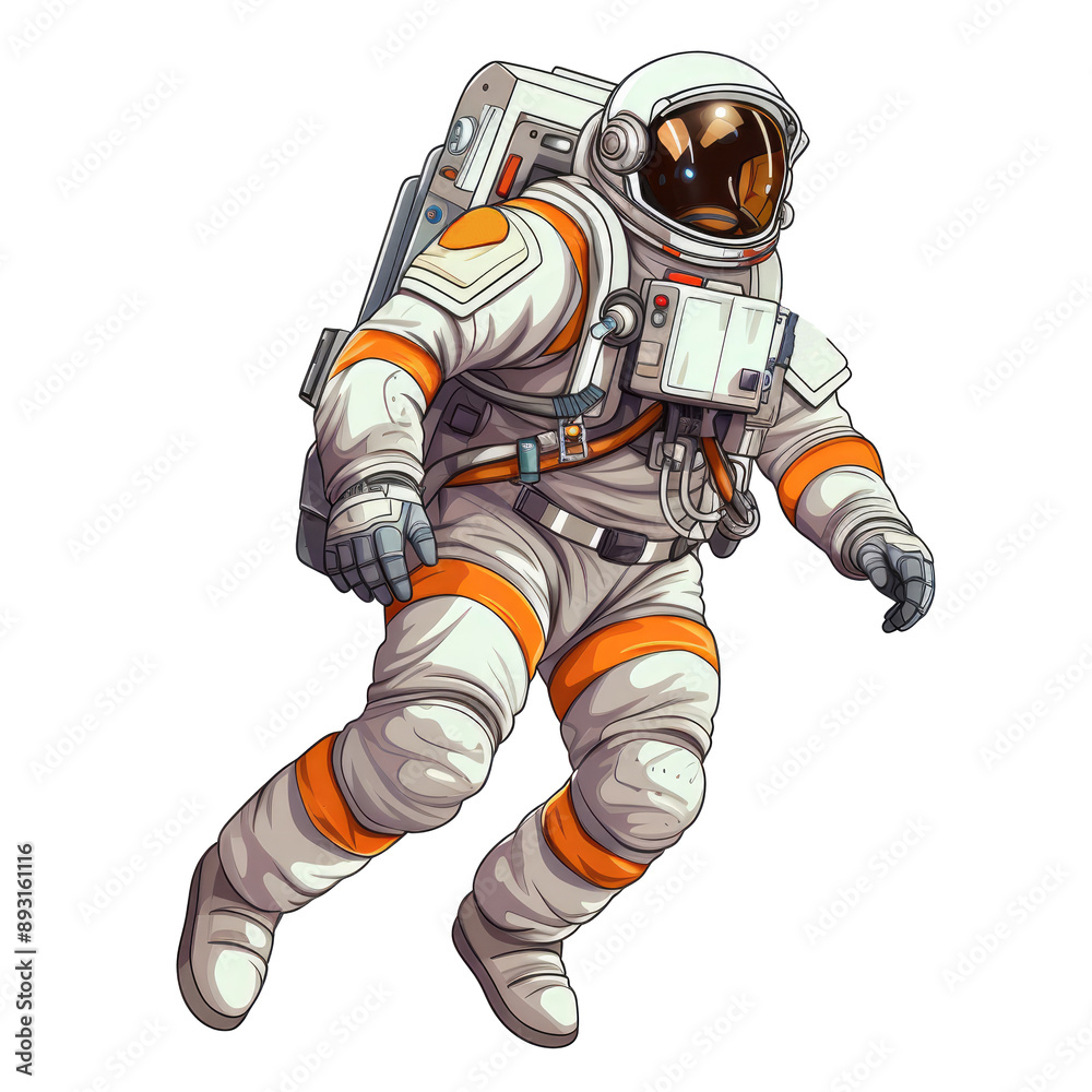 Naklejka premium An illustration of an astronaut floating in space